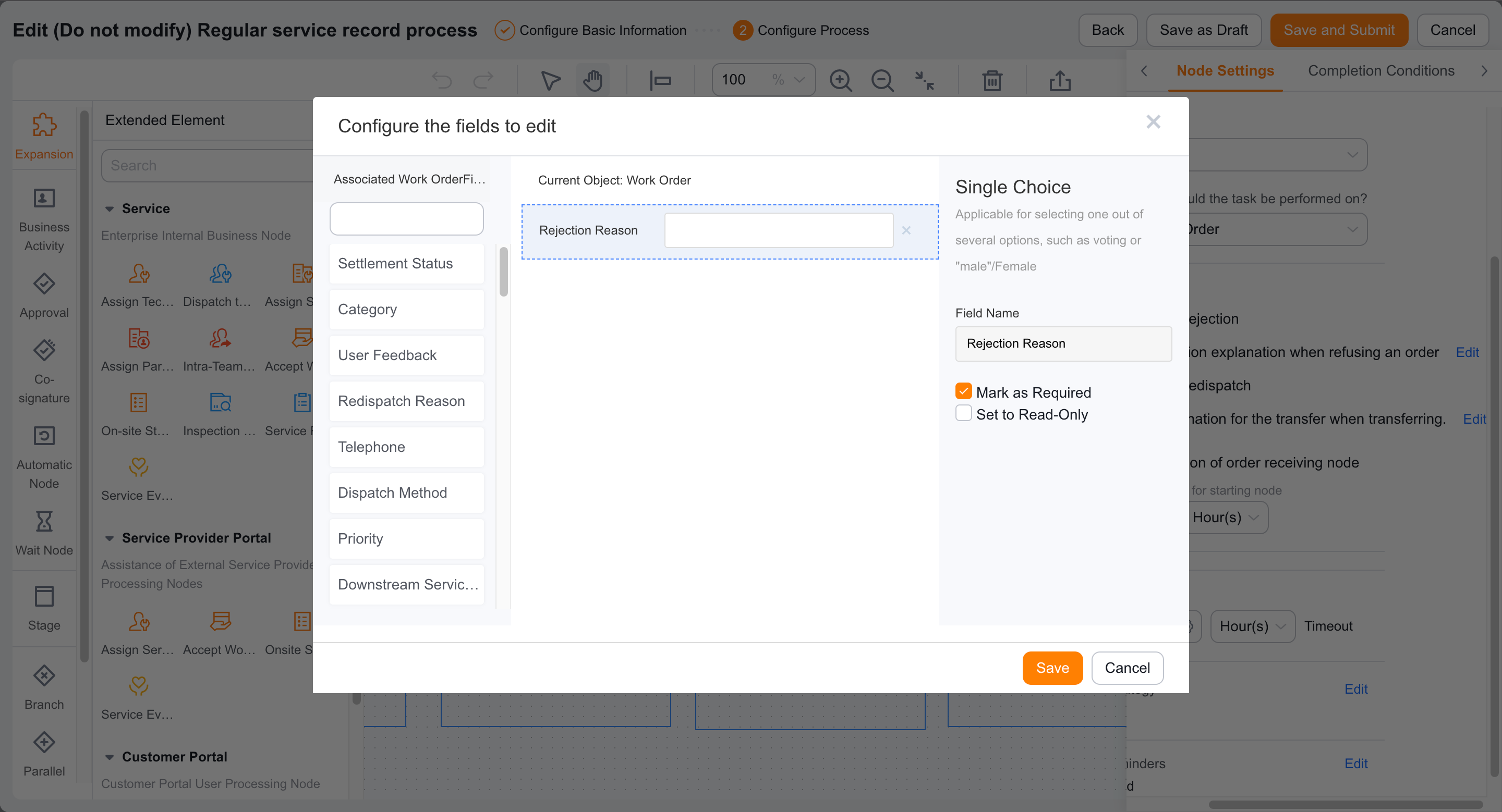 Configure rejection and transfer reasons and automatic acceptance timeout