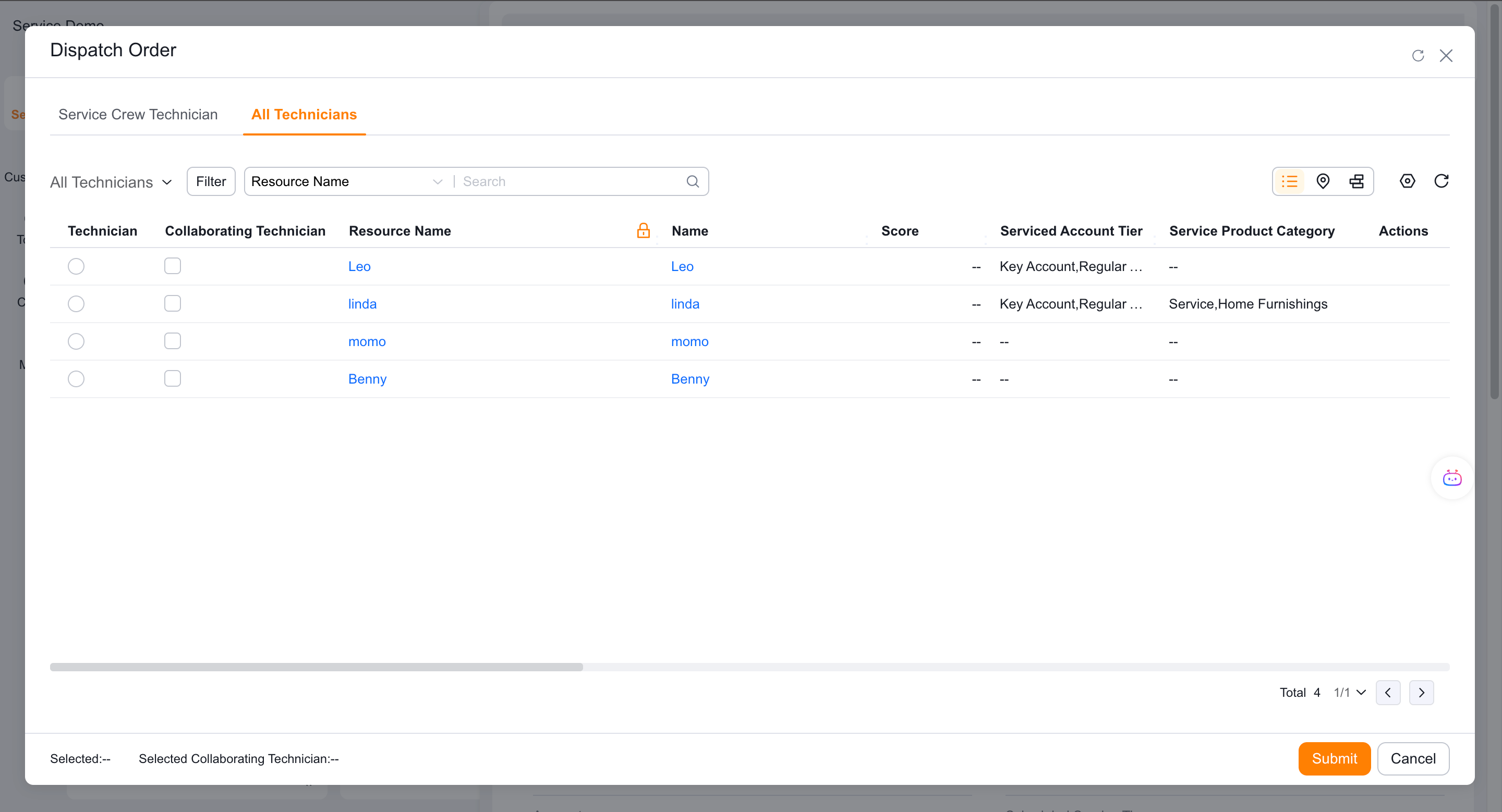 Enable service group to allow assignment of other engineers