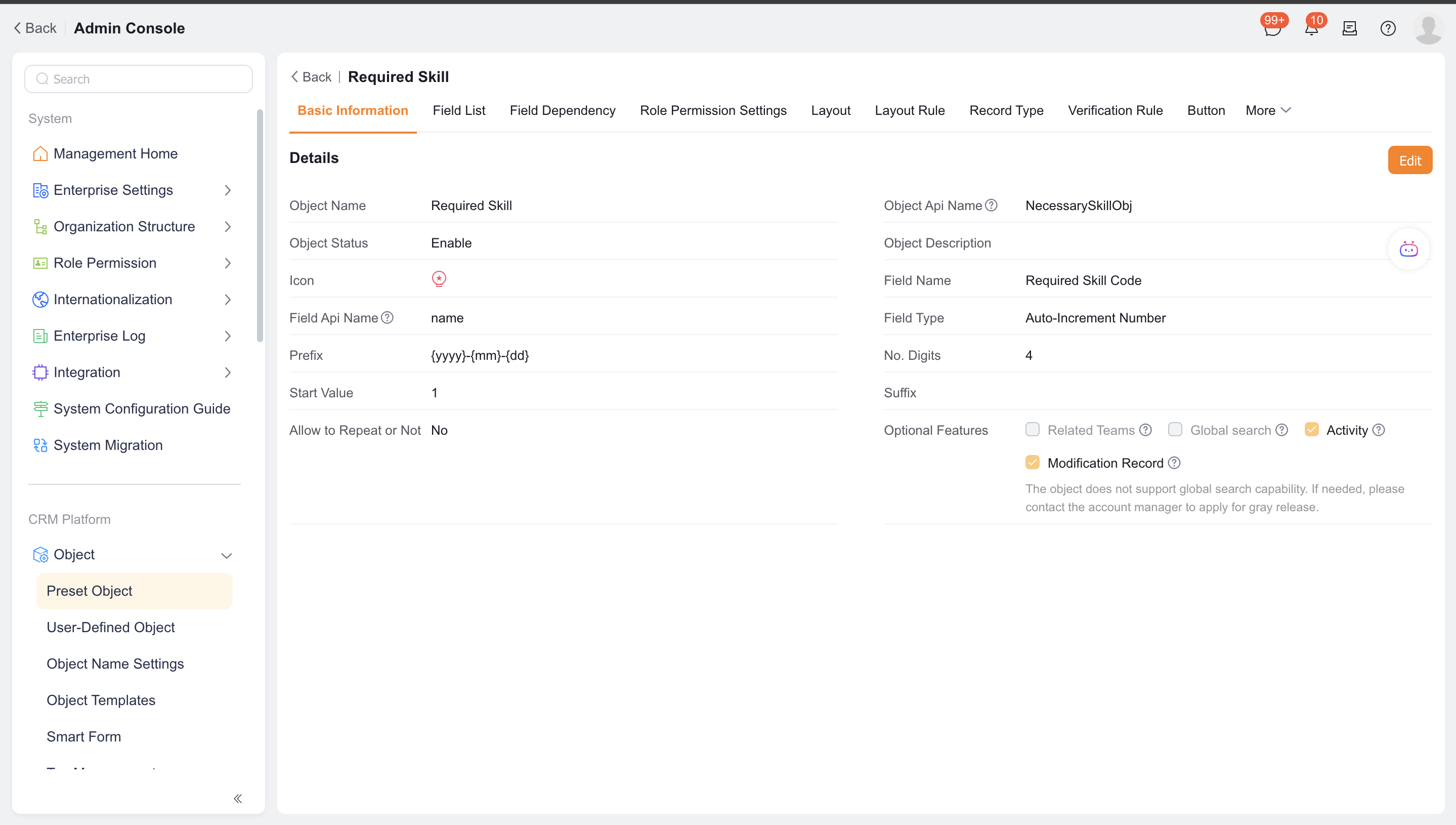 View the required skills for work orders